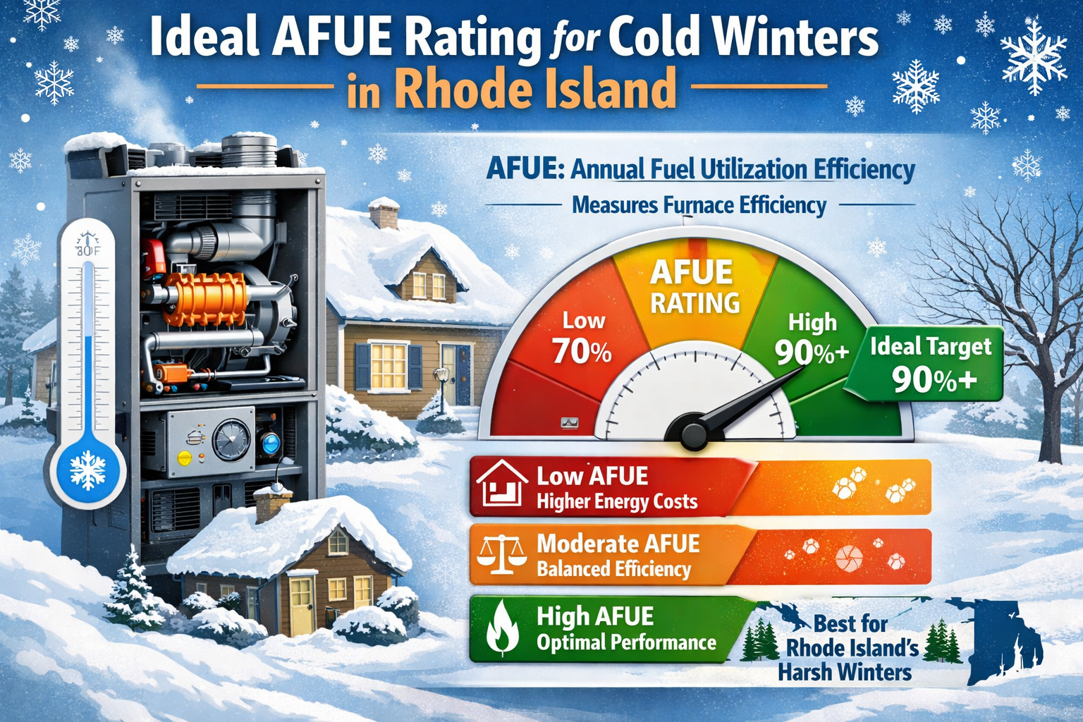 What AFUE rating is best for furnaces in Rhode Island?